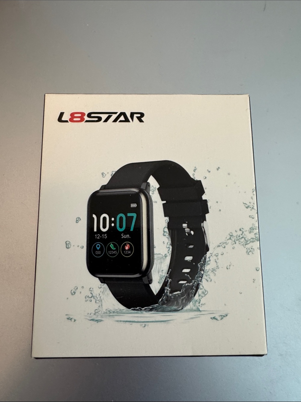 NWT L8Star Black Smartwatch – Water-Resistant Fitness Tracker
